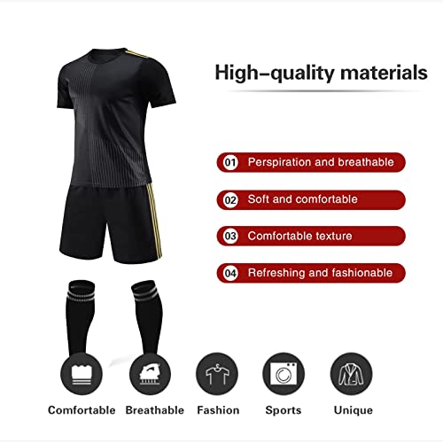 Uniformes de fútbol personalizados, trajes personalizados para hombres, mujeres y niños con nombres, números, nombres de equipo y logotipos, absorbentes de sudor y transpirables (talla M: M)