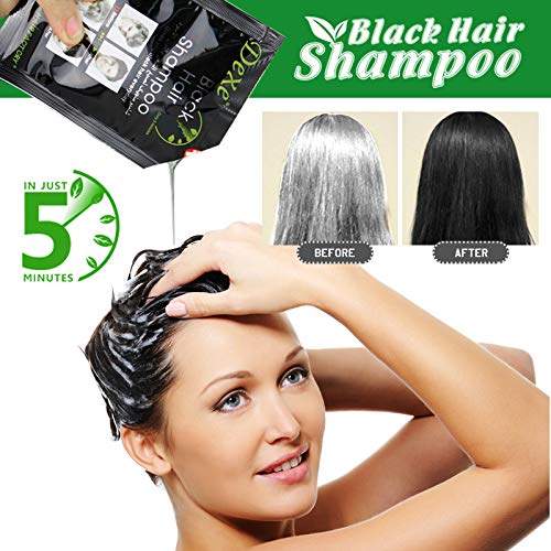 Unim Champú De Tinte De Cabello Negro Instantáneo, Negro, Paquete De 10 - 280 G