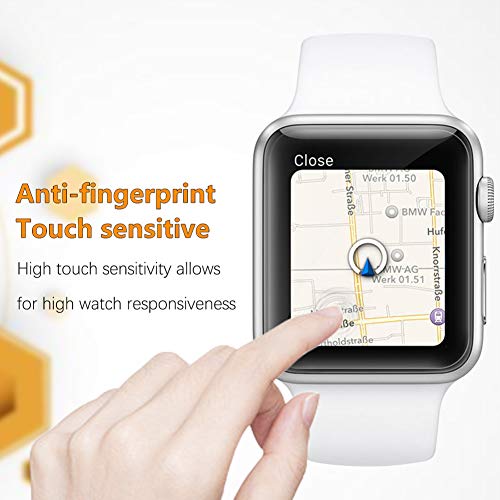 UniqueMe 6 Pack Protector de Pantalla Compatible con Apple Watch 44mm Series 4 y Apple Watch 42mm Series 3/2/1, Sin Burbujas Funda Compatible Instalación Fácil HD Clear TPU Film Protector