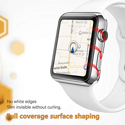 UniqueMe 6 Pack Protector de Pantalla Compatible con Apple Watch 44mm Series 4 y Apple Watch 42mm Series 3/2/1, Sin Burbujas Funda Compatible Instalación Fácil HD Clear TPU Film Protector