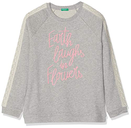 United Colors of Benetton Indigo G3 Sudadera, Gris (Grigio Melange 501), 120 (Talla del Fabricante: Small) para Niñas