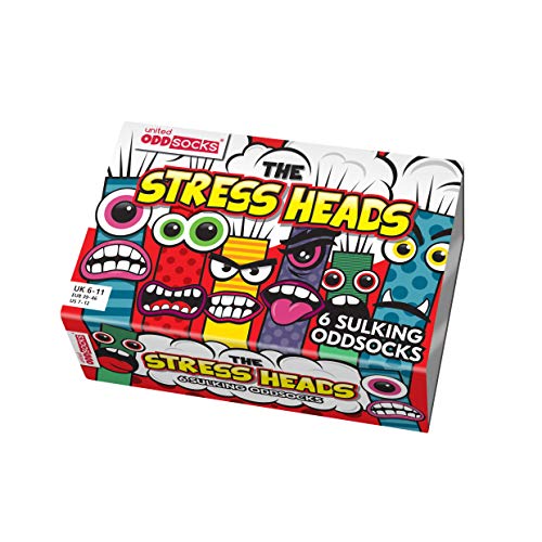 United Oddsocks - Calcetines térmicos para hombres 6 - Modelo: The Stress Heads, colorido, Talla: 39-46