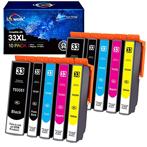 Uniwork 33XL Cartuchos de Tinta Reemplazo para Epson 33 33XL 33 XL Compatible con Epson Expression Premium XP-530 XP-540 XP-630 XP-635 XP-645 XP-640 XP-830 XP-900 XP-7100
