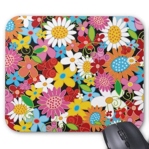 Uoopoo caprichosa primavera flores jardín margaritas alfombrilla de ratón rectángulo no- alfombrilla de ratón personalizada de goma deslizante alfombrillas de ratón para juegos (patrón: impresión)