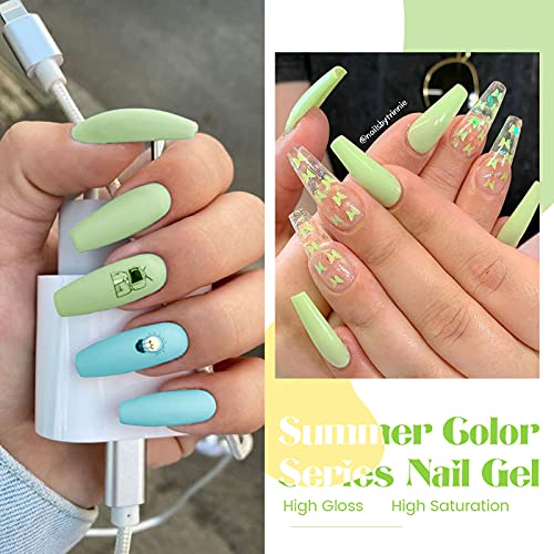 UR SUGAR 7,5ML Esmalte de Gel Semipermanente Colores del Caramelo Soak Off UV LED Esmalte de Uñas Gel Top Coat Base Gel Manicura Kit de Colección de 18+2 Botellas