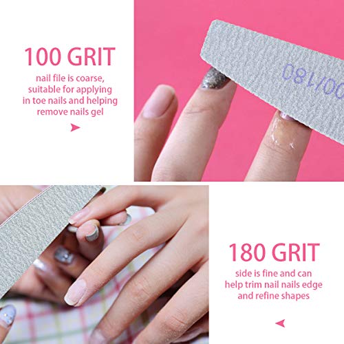 URAQT Limas de Uñas Profesionales de 15pcs, Lima Uñas Gel 100/180, Limas para Uñas de Doble Cara Set Gel Acrílico Limas uñas con Lavable, para Uso Doméstico y Salón