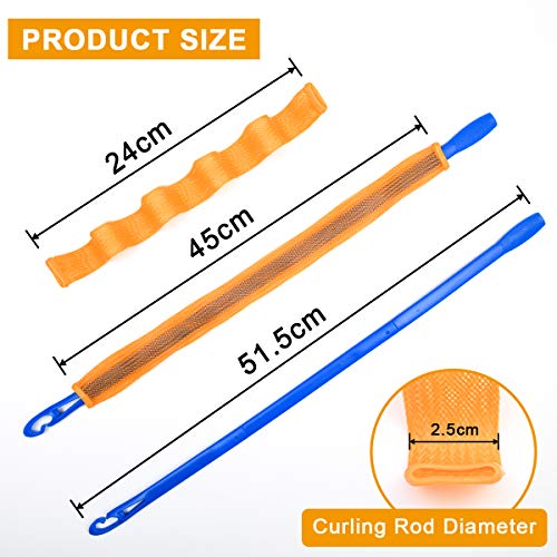 URAQT Rizador de Pelo Mágico, 24 Piezas Rizadores de Pelo de Onda, Rizadores de Pelo Sin Calor en Espiral con Ganchos de Peinado, Rulos para Cabello Kit de Bricolaje para Mujeres y Niñas, 45cm
