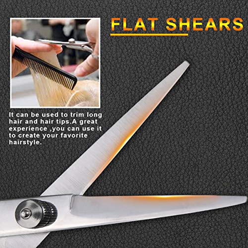 URAQT Tijeras de Peluquería Profesional, 11Pcs Juego de Tijeras para el Cabello con Peine de Navaja de Afeitar y Clips, Tijeras Cortar Pelo de Acero Inoxidable para Hombres y Mujeres, Salón y Hogar