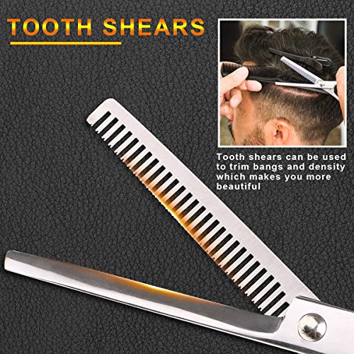 URAQT Tijeras de Peluquería Profesional, 11Pcs Juego de Tijeras para el Cabello con Peine de Navaja de Afeitar y Clips, Tijeras Cortar Pelo de Acero Inoxidable para Hombres y Mujeres, Salón y Hogar