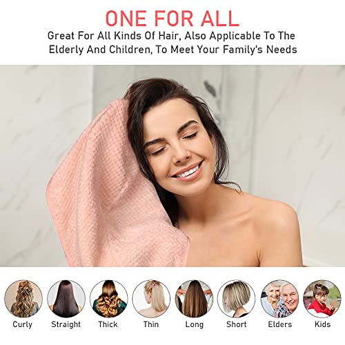 URAQT Toalla Turbante Rápido, 3pcs Toalla de Microfibra para El Cabello para Mujeres, Toalla Pelo Secado Rapido Coral Fleece con Botón, Toallas de Baño para Secar Pelo, en Ducha, SPA, Maquillaje