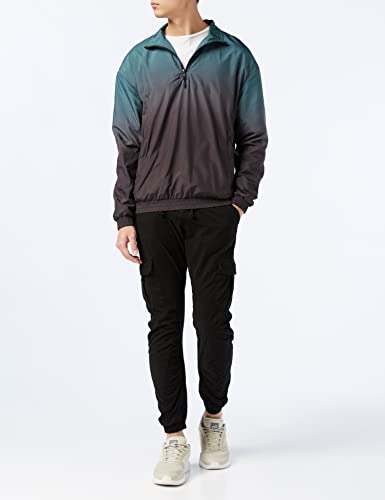 URBAN CLASSICS Pantalón jogging Cargo con bolsillos de parche 2 laterales y 2 traseros, ajuste slim fit, color liso, cintura cordón, puños elásticos, color negro, talla M