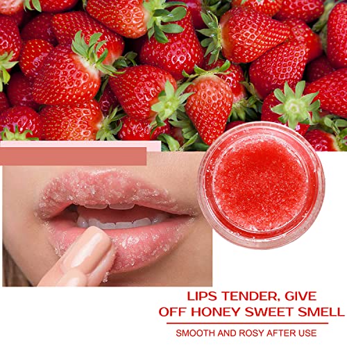 Utapossin Exfoliante Para Labio, Lip Mask Exfoliante Para Labios, Labios Exfoliante Labial, Para Eliminar Piel Muerta, Desvanece LíNeas De Labios, Llumina Color De Los Labios (Fresas, 20g)