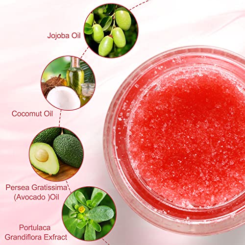 Utapossin Exfoliante Para Labio, Lip Mask Exfoliante Para Labios, Labios Exfoliante Labial, Para Eliminar Piel Muerta, Desvanece LíNeas De Labios, Llumina Color De Los Labios (Fresas, 20g)