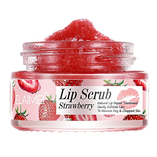 Utapossin Exfoliante Para Labio, Lip Mask Exfoliante Para Labios, Labios Exfoliante Labial, Para Eliminar Piel Muerta, Desvanece LíNeas De Labios, Llumina Color De Los Labios (Fresas, 20g)