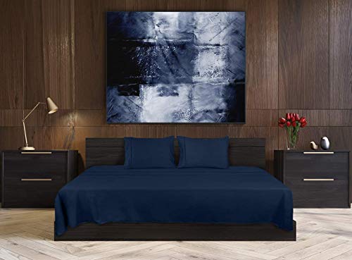 Utopia Bedding Juego De Sabanas 150x200 - Azul Marino - Microfibra Cepillada - Sábanas y Fundas de Almohada (Cama 150)