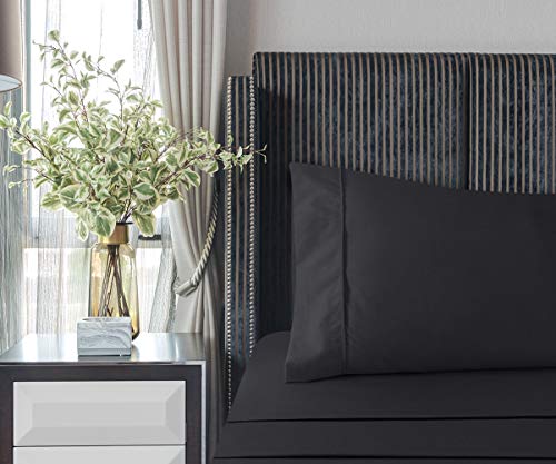 Utopia Bedding Juego De Sabanas 150x200 - Negro - Microfibra Cepillada - Sábanas y Fundas de Almohada (Cama 150)