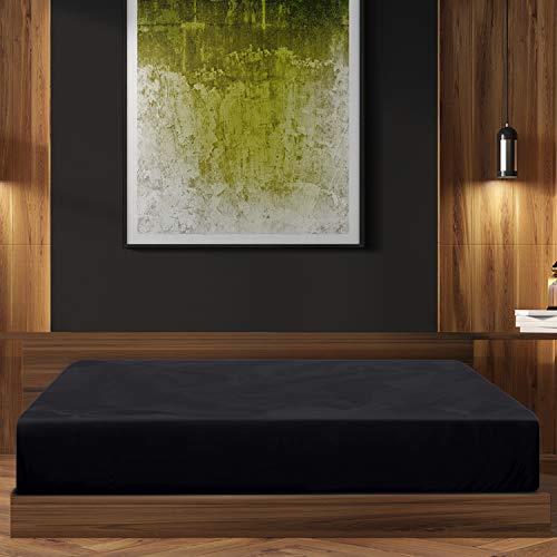 Utopia Bedding Sabana Bajera 150x200 - Negro - Bolsillo Profundo - Microfibra Cepillada (Cama 150)