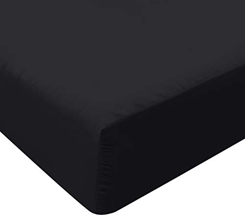 Utopia Bedding Sabana Bajera 150x200 - Negro - Bolsillo Profundo - Microfibra Cepillada (Cama 150)