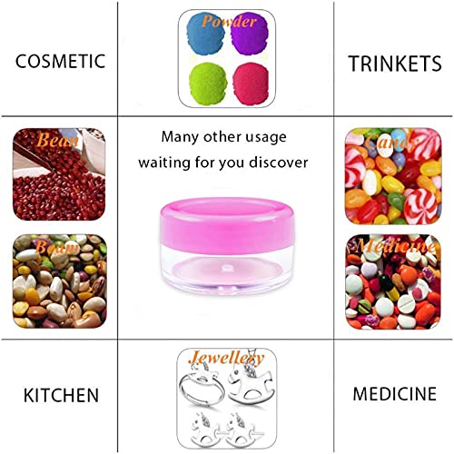 Vacío Plástico Transparente Contenedor de Cosméticos Tarros - 20 Piezas Tarros de Crema 10g / 10ml Puede Olla cosmética - con 10 Piezas Mini Espátula (Rosa) Tarro vacío Crema de Viaje con Tapa para