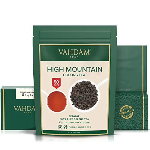 VAHDAM, Hojas de Té Oolong de alta montaña de Himalaya (50 tazas), 100g, 100% de té de desintoxicación natural | Té de hojas sueltas