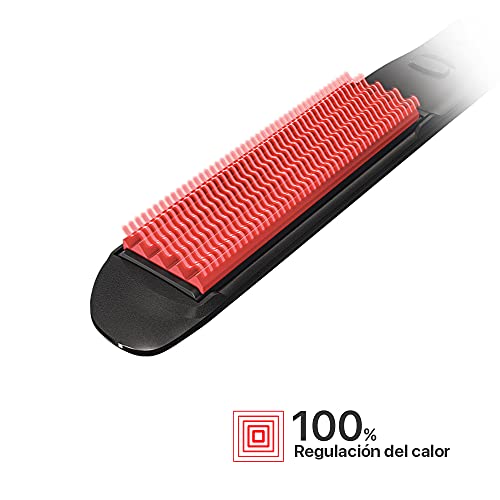 Valera Swiss'x Frisé, Plancha Onduladora Profesional, Para Dar Volumen Y Textura Al Cabello Hasta 230°c, Color Negro/rojo