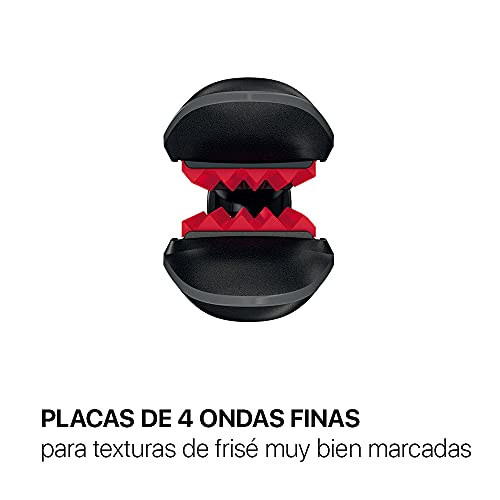 Valera Swiss'x Frisé, Plancha Onduladora Profesional, Para Dar Volumen Y Textura Al Cabello Hasta 230°c, Color Negro/rojo
