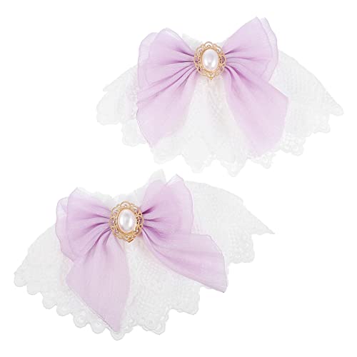 VALICLUD 1 par de doble capa de encaje muñeca muñeca bowknot muñeca muñeca lolita muñeca decoración