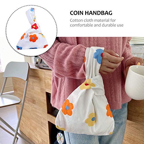 VALICLUD Bolso de Mano de Flores Bolso de Nudo de Algodón Bolso de Muñeca Bolso de Muñeca Japonés Cierre de Nudo