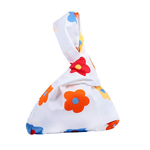 VALICLUD Bolso de Mano de Flores Bolso de Nudo de Algodón Bolso de Muñeca Bolso de Muñeca Japonés Cierre de Nudo
