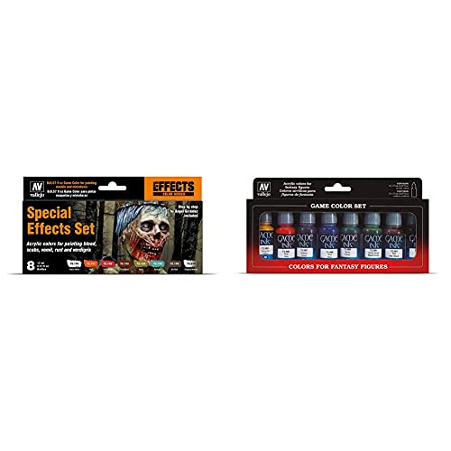 VALLEJO GAME COLOR SET: Efectos Especiales 8 Hobby Colors + GAME COLOR SET: Tintas 8 Hobby Colors