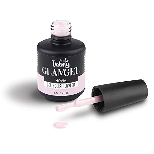 Valmy GlamGel Gel Polish UV/LED – Esmalte de Uñas Semipermanente Profesional de Colores de Moda de Larga Duración, Secado Rápido y Brillo Intenso para Lámparas UV o LED (Novia) (15 ml)