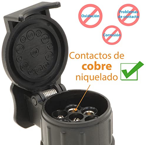 valonic Adaptador Enchufe Remolque - 13 a 7 - Accesorios para Caravana, Coche, camión, Porta bicis - 13 Pines a 7 Pines
