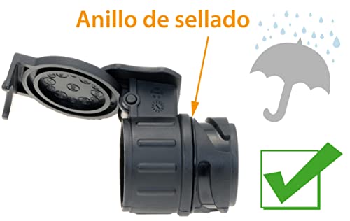 valonic Adaptador Enchufe Remolque - 13 a 7 - Accesorios para Caravana, Coche, camión, Porta bicis - 13 Pines a 7 Pines