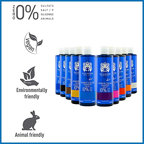 Valquer Profesional Champú Power Color cabellos teñidos. Vegano Y Sin Sulfatos (Cobre). Potenciador color cabello - 400 ml.