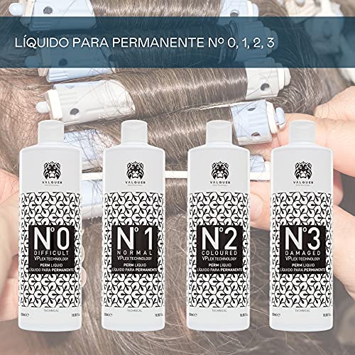 Válquer Profesional Li­quido Para Permanente. Moldeador Capilar. Vegano. Uso en peluquería. Rizar cabello. Con tecnología Vplex - 500 Ml. Cabellos: difíciles, normales, coloreados y dañados