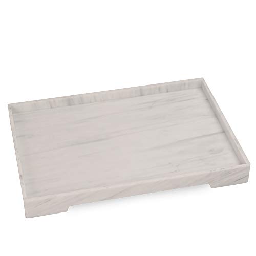 Vanity Tray | Organizador de resina efecto mármol | Organizador de baño para jabones, velas y joyería | Bandeja para botellas de fragancia | Pukkr (grande)