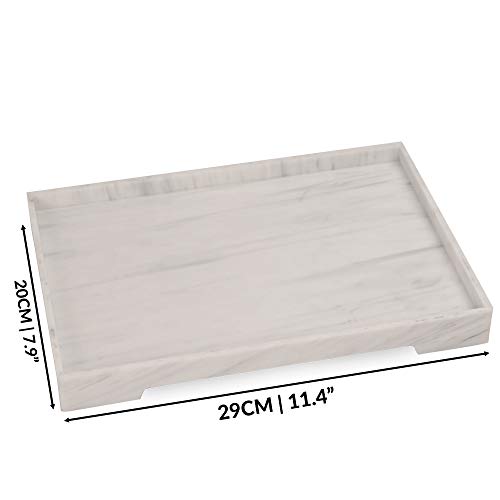 Vanity Tray | Organizador de resina efecto mármol | Organizador de baño para jabones, velas y joyería | Bandeja para botellas de fragancia | Pukkr (grande)
