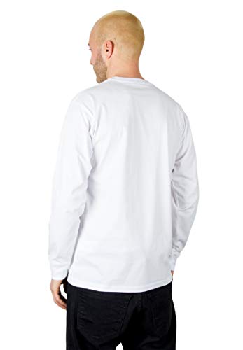 Vans Left Chest Hit LS Camisa Manga Larga, Blanco (White/Heliotrope Yig), X-Small para Hombre