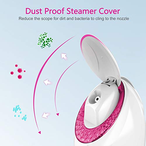 Vaporizador Facial, Sauna Facial Vaporizador, ARORY Facial Steamer con Vapor Nanoiónico, Cubierta Anti-polvo y 90ml Tanque de Agua de Gran Capacidad, para Limpiar y Hidratar Piel