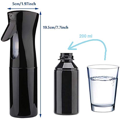 Vaporizador vacío (lote de 2) de 300 ml en blanco y 200 ml en negro, vaporizador para el pelo, spray ideal para uso diario para el cabello rizado (300 ml + 200 ml)