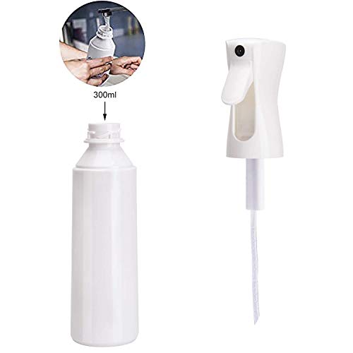 Vaporizador vacío (lote de 2) de 300 ml en blanco y 200 ml en negro, vaporizador para el pelo, spray ideal para uso diario para el cabello rizado (300 ml + 200 ml)