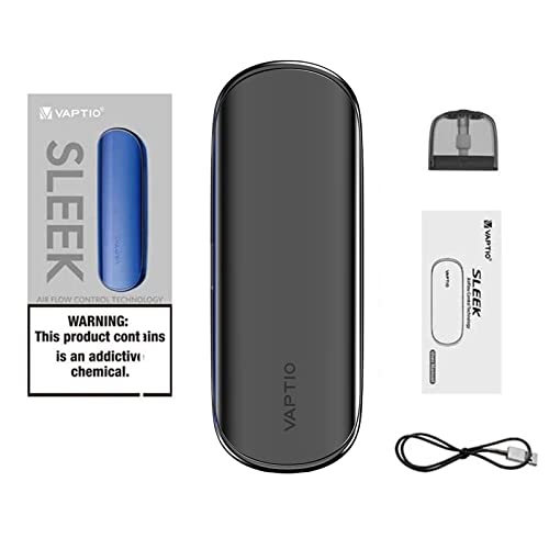 Vaptio sleek Kits de cigarrillos electrónicos con vaporizador UI fresco sin líquido E sin nicotina (Gun Metal)