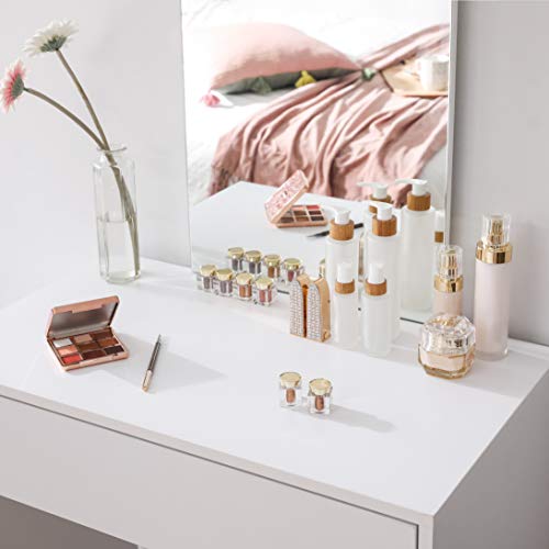 VASAGLE Tocador Moderno, Mesa de Maquillaje Rectangular con Espejo, Cajón XXL, para Dormitorio, Estilo Minimalista, Blanco, 70 x 40 x 125 cm
