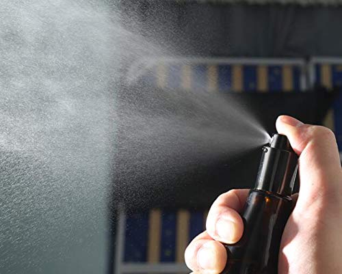 VASANA 2 botes de spray vacíos rellenables de cristal ámbar con atomizador negro y tapa antipolvo para aceites esenciales de viaje, aromaterapia