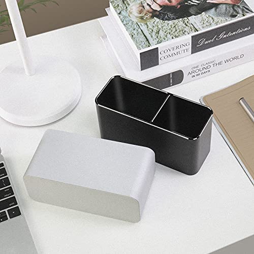 Vaydeer Portalápices de Metal de Aluminio, Portalápices para Caja de Almacenamiento de Escritorio, Pincel de Maquillaje, Regalo Ideal para la Oficina, el Aula y la Familia (Negro，2 Cuadrícula)