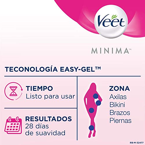 Veet Bandas de Cera Fría Depilatoria para Depilación de Cuerpo y Piernas, Hipoalergénicas para Pieles Sensibles - Duplo Pack 2x20 bandas
