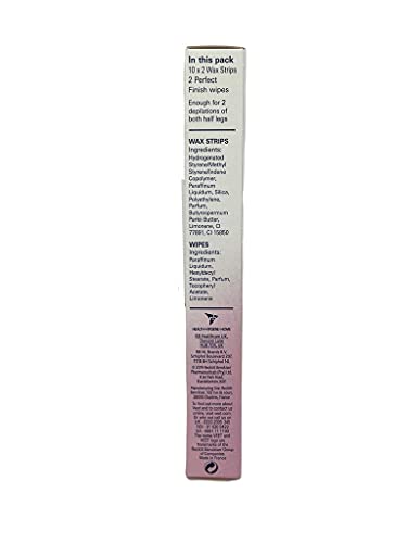 Veet easy grip - Bandas de cera depilatoria facial (pieles normales, 20 bandas, 4 toallitas para un acabado perfecto)