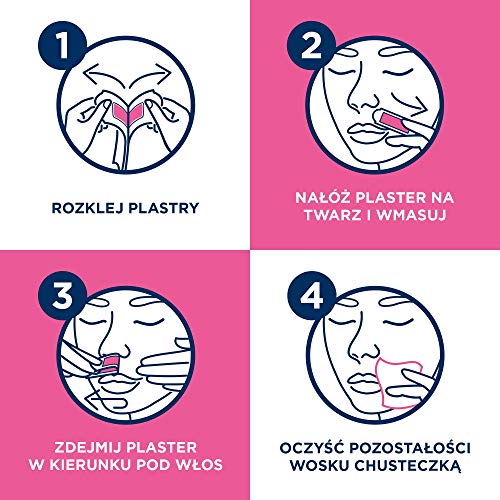 Veet Tiras de cera fría facial, 20 unidades
