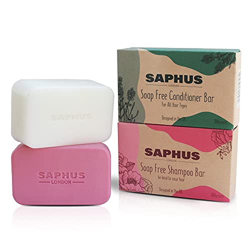 Vegano Champu Solido + Acondicionador Solido + Bolsita de Jabón Set Regalo, Champú Solido Sin Siliconas, Sulfatos y Parabenos para Hombres Mujeres, 200g