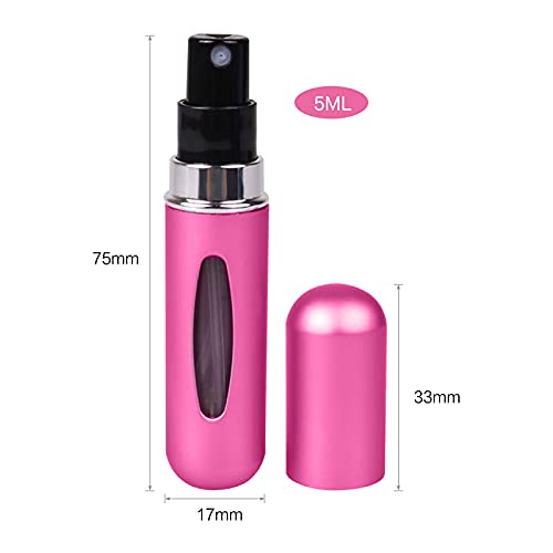 VEGCOO 6PCS Atomizador Perfume Recargable, Mini Spray de Perfume Portátil, Botella Vacío Pulverizador Viaje 5ml (B)